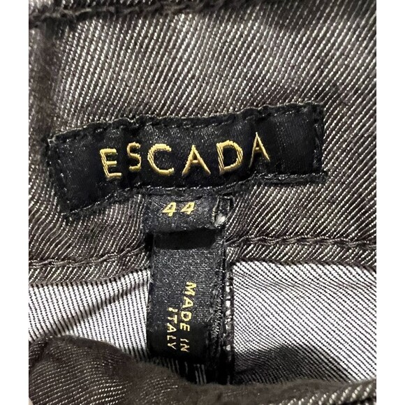 Escada Denim - Escada Women’s Shiny Metallic Gray Jeans Straight Leg Size 44